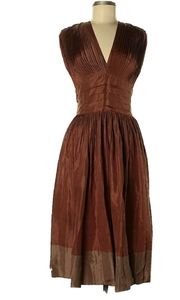 NWT Silk Party Dress Copper brown Size 8 BCBG